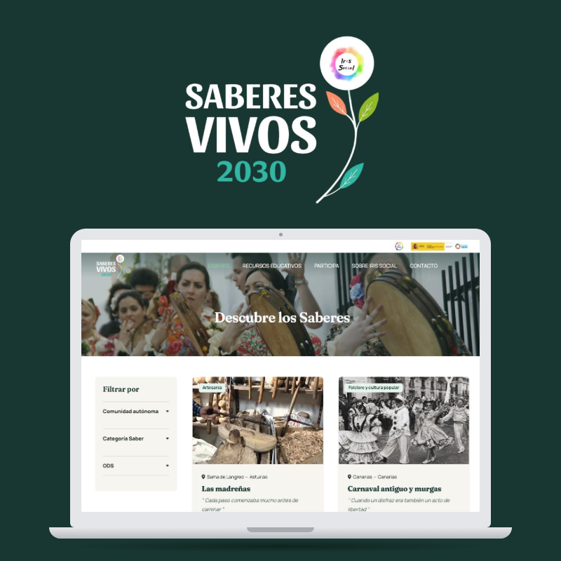 Web de Saberes Vivos diseñada por Esterea